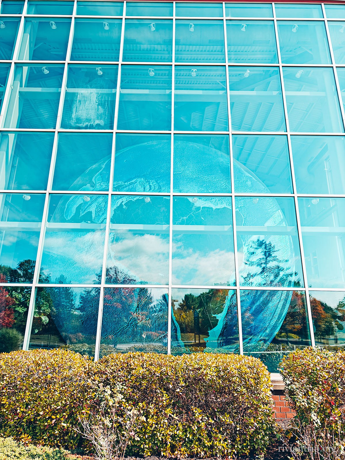 L’atrium de verre de l’ancien siège de DeLorme, à Yarmouth