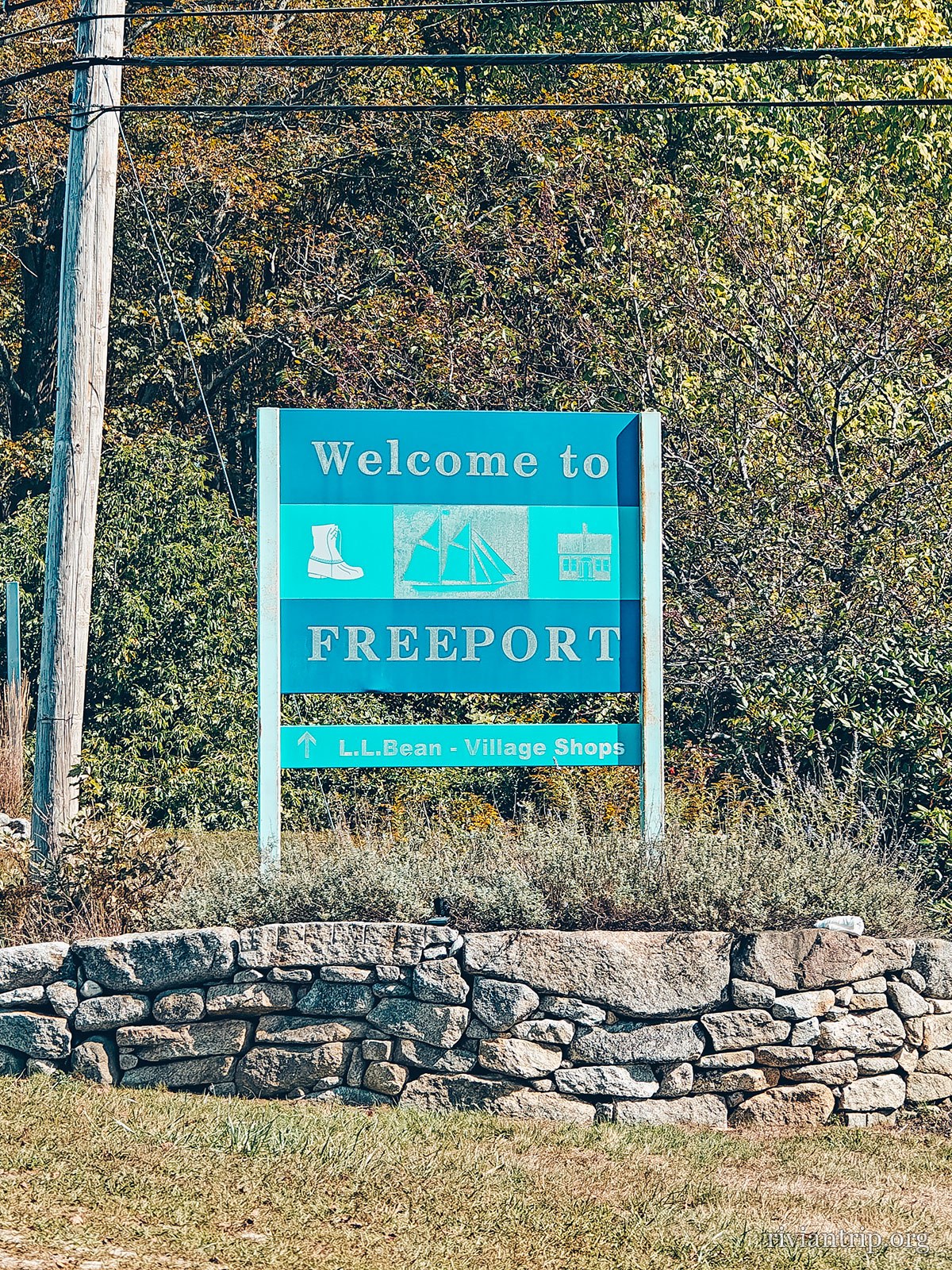 Le panneau « Welcome to Freeport »
