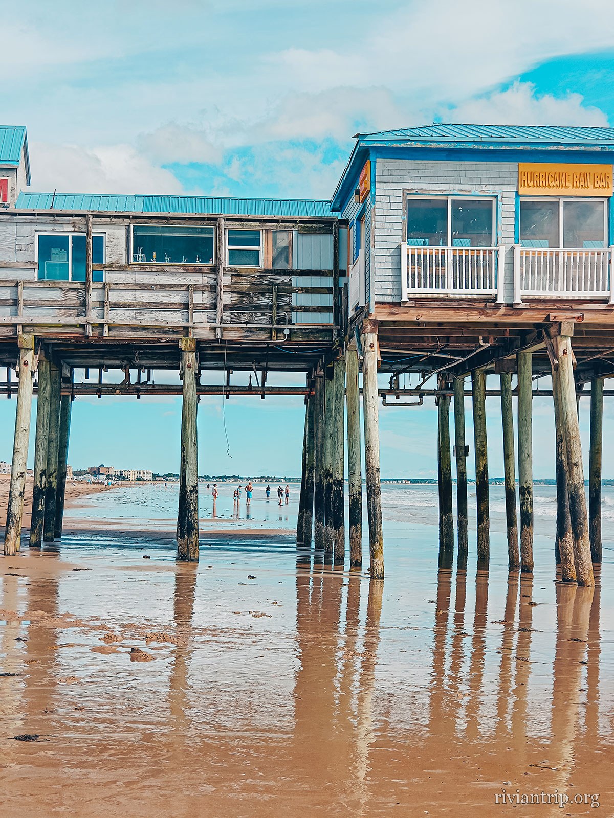 La plage d’Old Orchard Beach et sa jetée sur pilotis