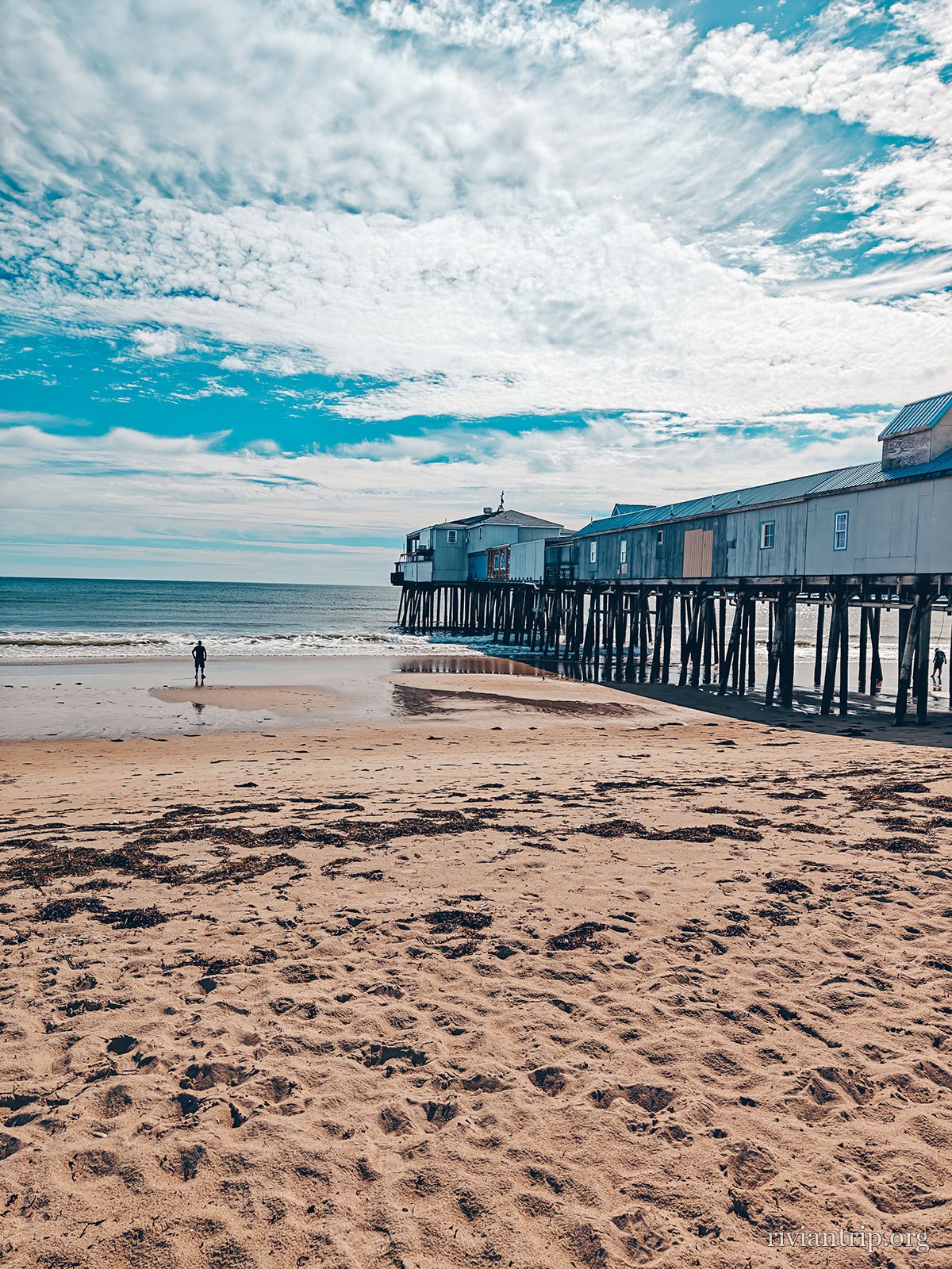 La plage d’Old Orchard Beach et sa jetée sur pilotis