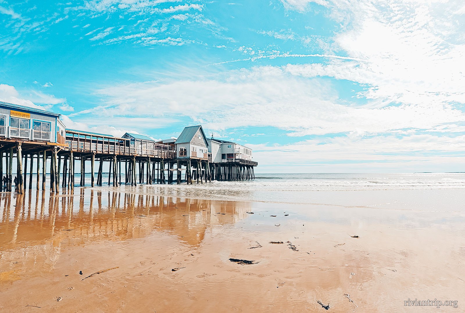 La plage d’Old Orchard Beach et sa jetée sur pilotis