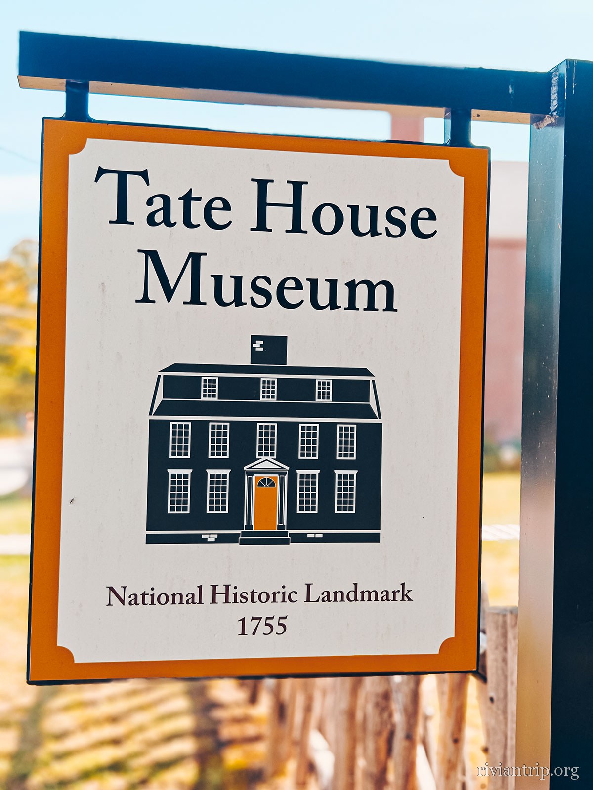 Le panneau du Tate House Museum, monument historique national de 1755