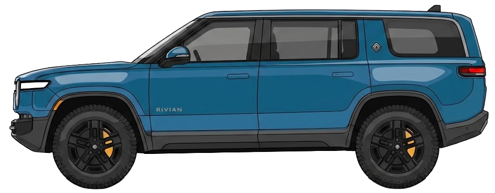 Le Rivian R1S en route vers le nord