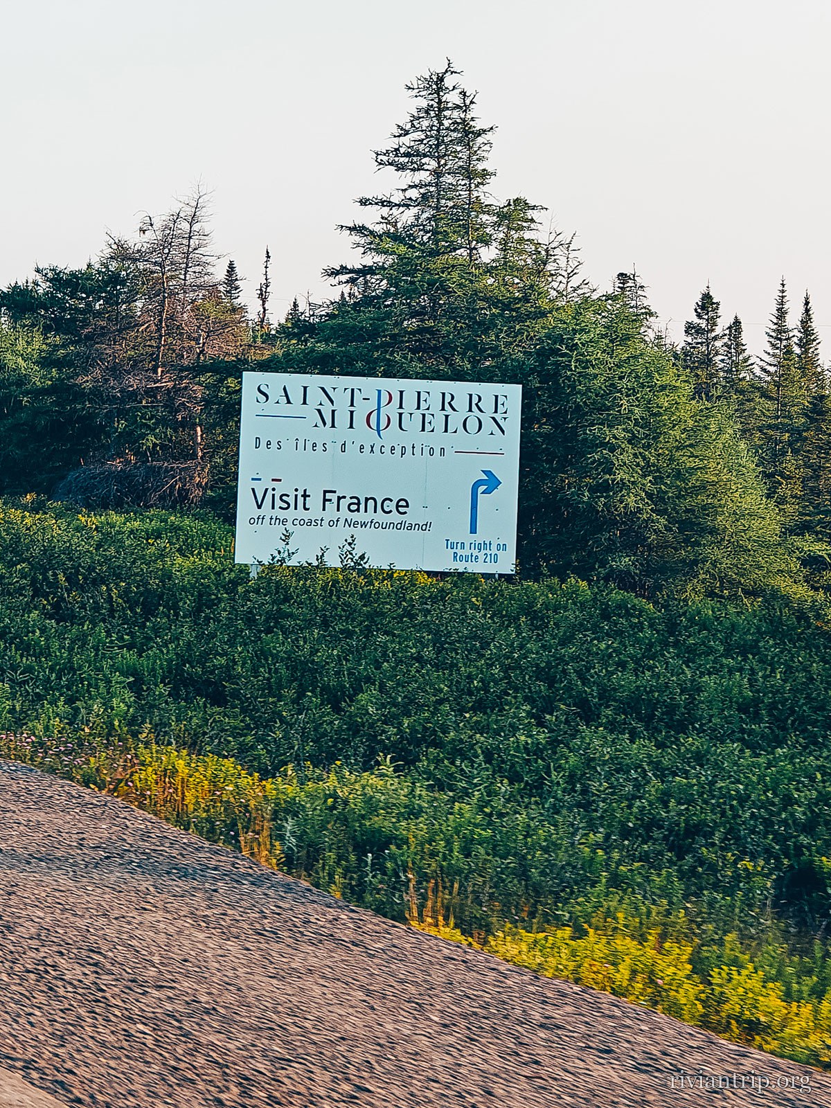 Panneaux vers Saint-Pierre-et-Miquelon, Terre-Neuve-et-Labrador, Canada