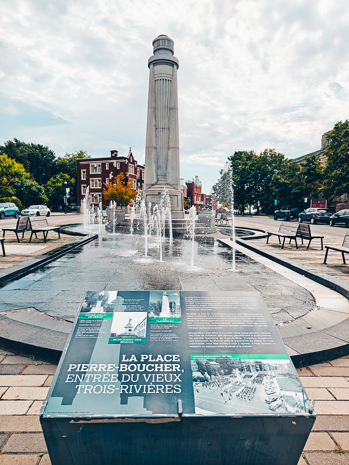 Les monuments du parc et les stèles du centre-ville